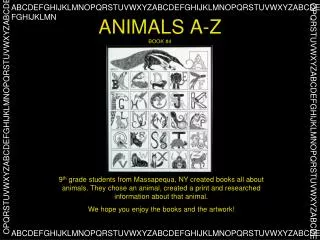 ANIMALS A-Z BOOK #4