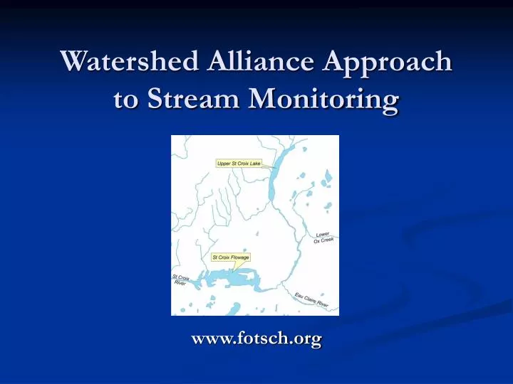 watershed alliance approach to stream monitoring