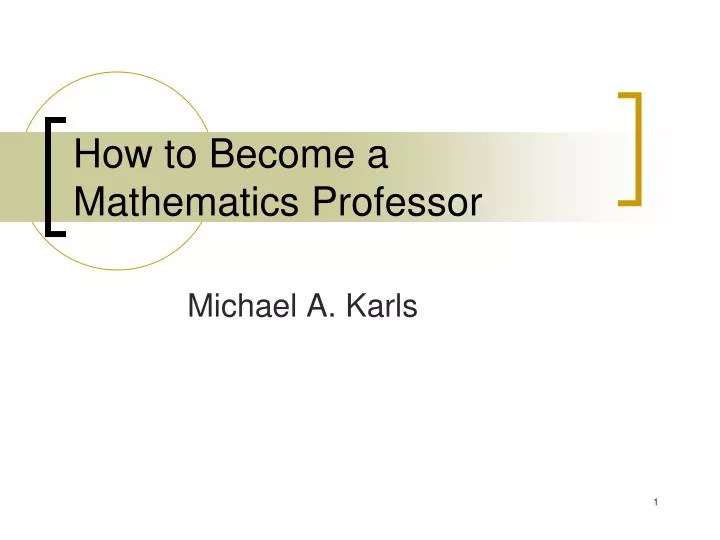 how to become a mathematics professor