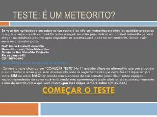 teste um meteorito