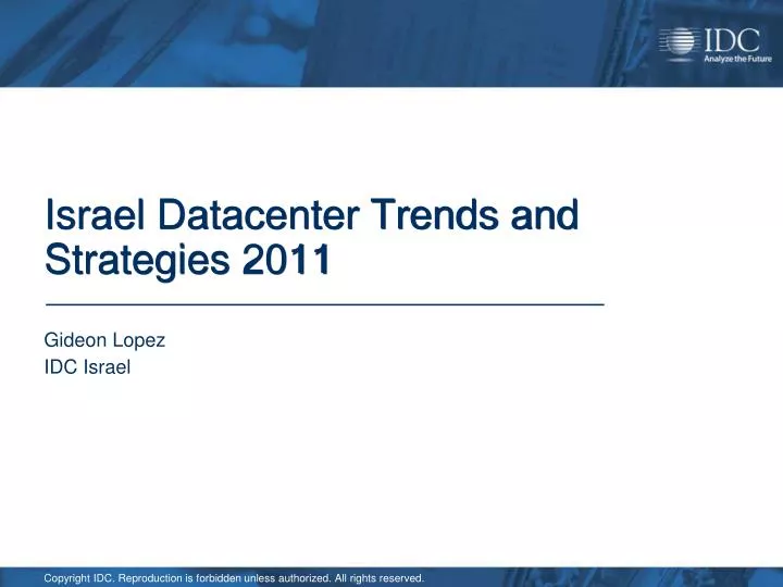 israel datacenter trends and strategies 2011