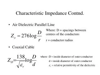 Characteristic Impedance Contnd.