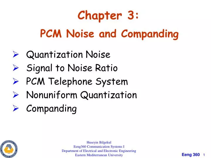 chapter 3 pcm noise and companding