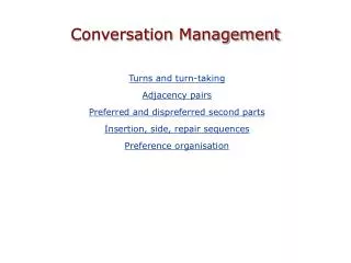 Conversation Management