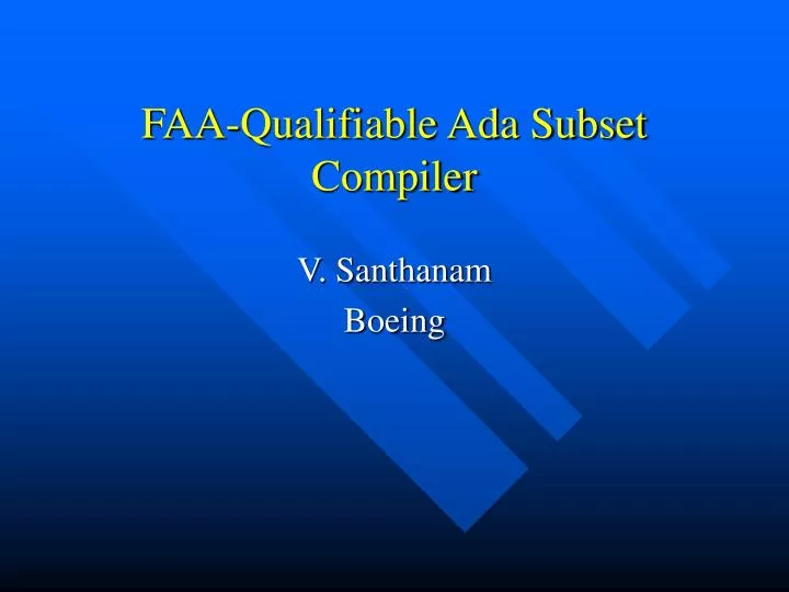 faa qualifiable ada subset compiler