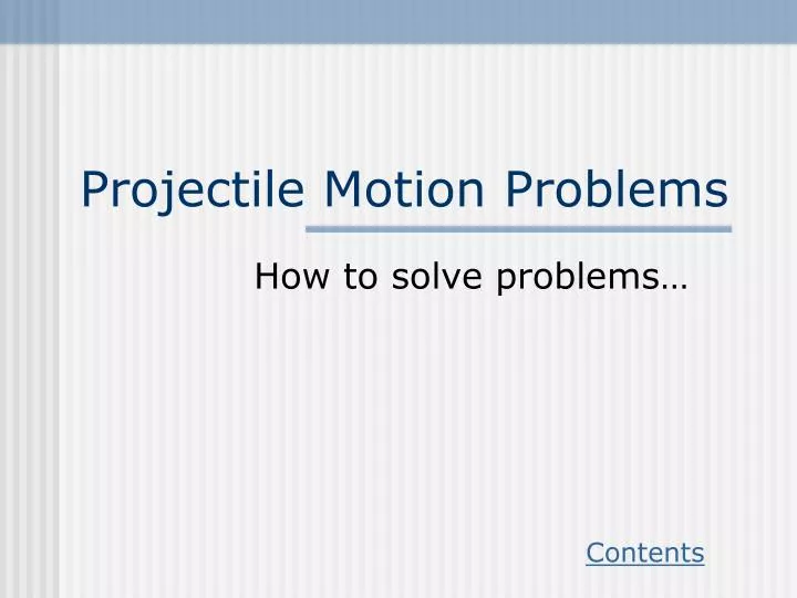 projectile motion problems