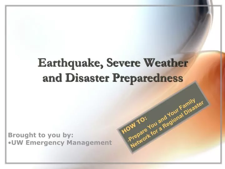 earthquake severe weather and disaster preparedness