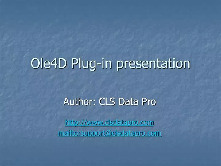 ole4d plug in presentation