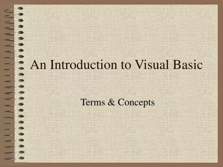 an introduction to visual basic
