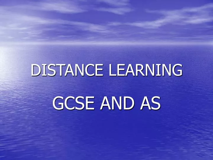 distance learning