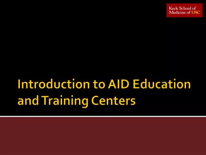 introduction to aid education and training centers