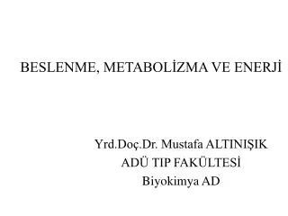beslenme metabol zma ve enerj
