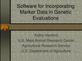 Software for Incorporating Marker Data in Genetic Evaluations