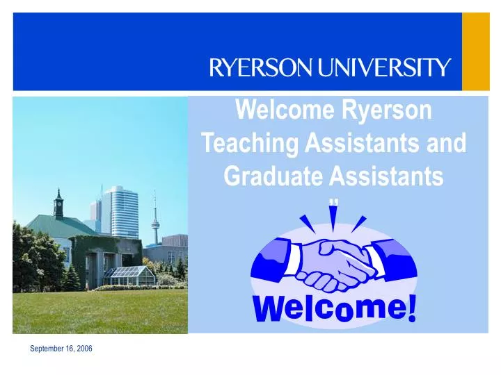 welcome ryerson teaching assistants and graduate assistants
