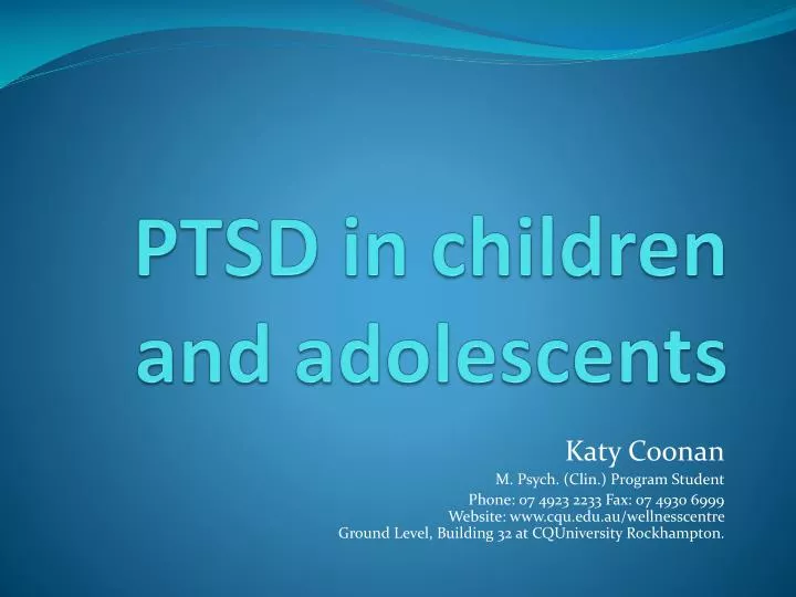 ptsd in children and adolescents