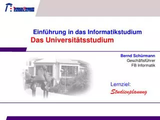 einf hrung in das informatikstudium das universit tsstudium