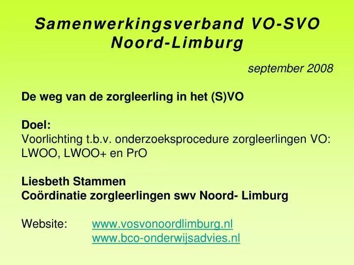 samenwerkingsverband vo svo noord limburg