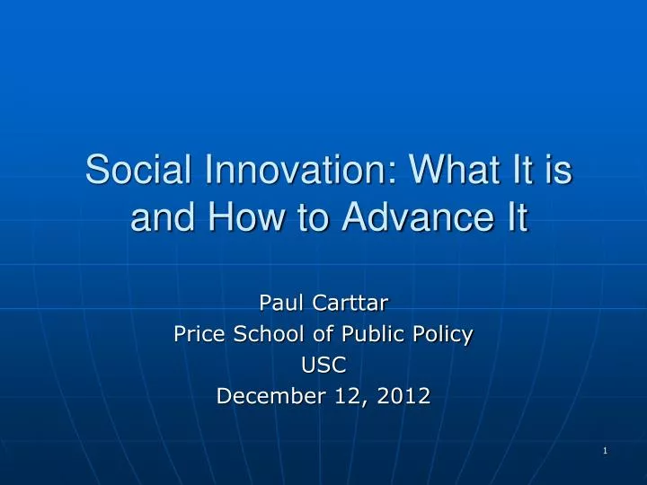 social innovation what it is and how to advance it