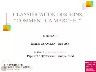 classification des sons comment ca marche