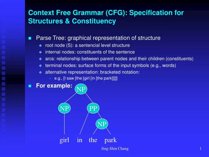 context free grammar cfg specification for structures constituency