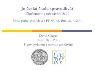 je esk kola spravedliv zku enosti a o ek v n k