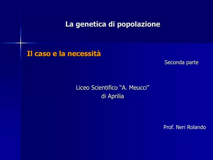 la genetica di popolazione