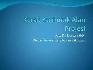 kurak yar kurak alan projesi