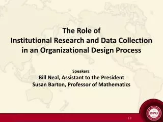 The Role of Institutional Research and Data Collection in an Organizational Design Process