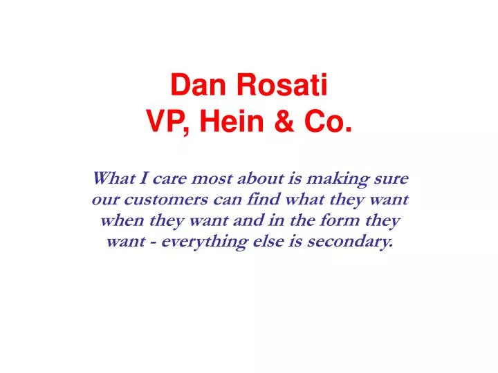 dan rosati vp hein co