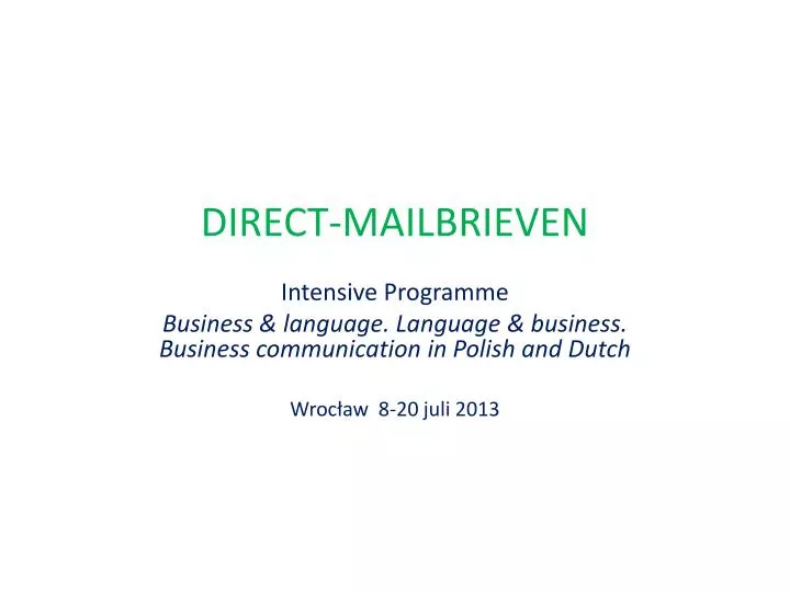 direct mailbrieven