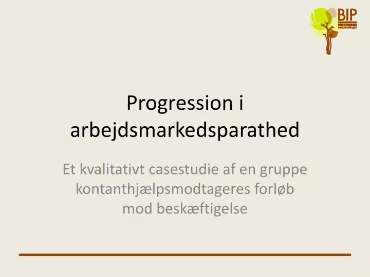 progression i arbejdsmarkedsparathed