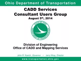 CADD Services Consultant Users Group August 5 th , 2014