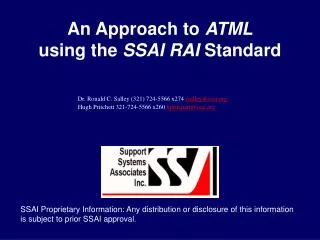 An Approach to ATML using the SSAI RAI Standard