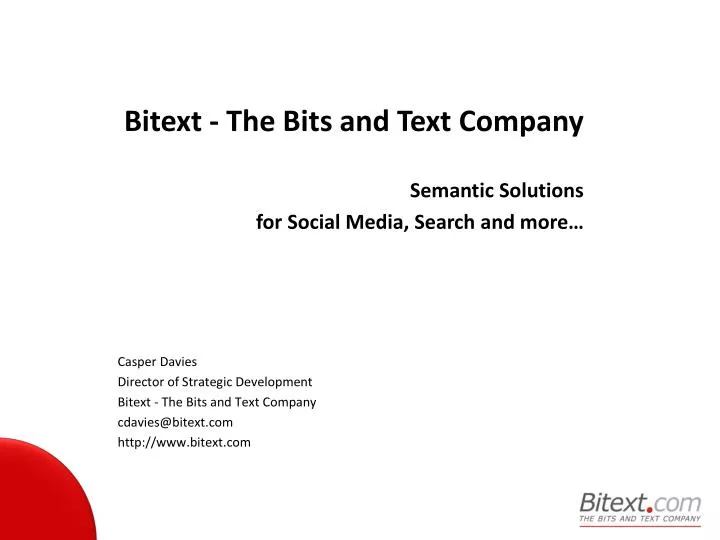 bitext the bits and text company semantic solutions for social media search and more