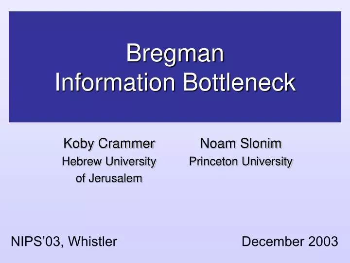 bregman information bottleneck