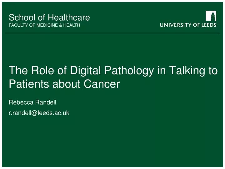 the role of digital pathology in talking to patients about cancer