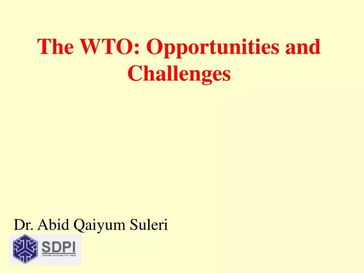 the wto opportunities and challenges