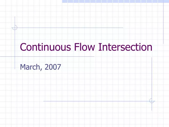 continuous flow intersection