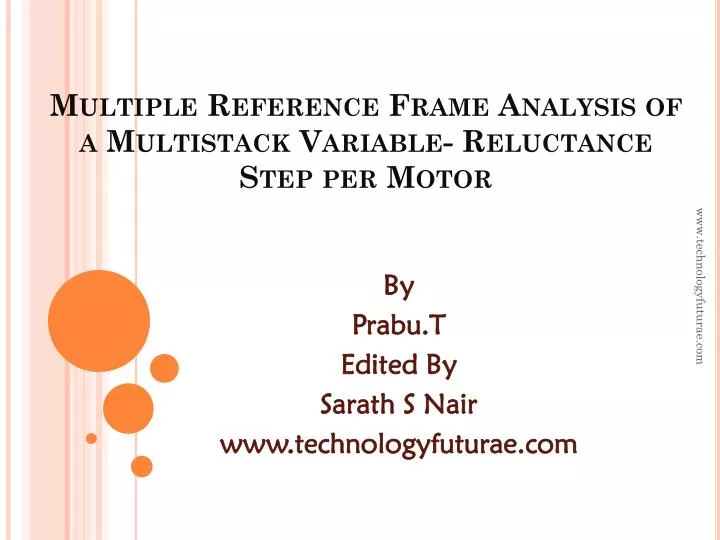 multiple reference frame analysis of a multistack variable reluctance step per motor