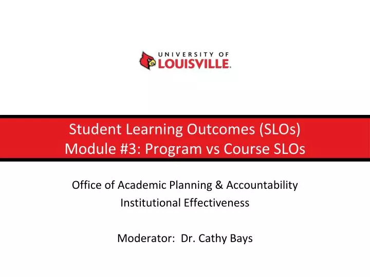 student learning outcomes slos module 3 program vs course slos