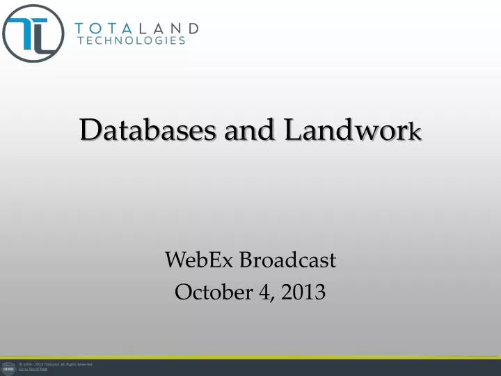 databases and landwor k