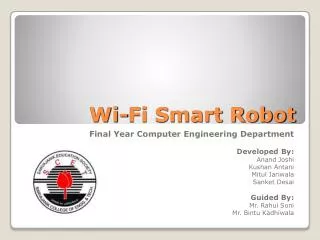 Wi-Fi Smart Robot