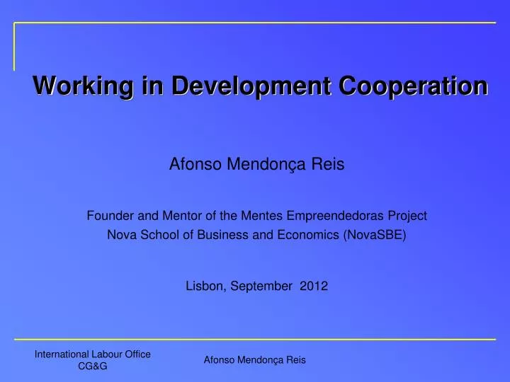 working in development cooperation
