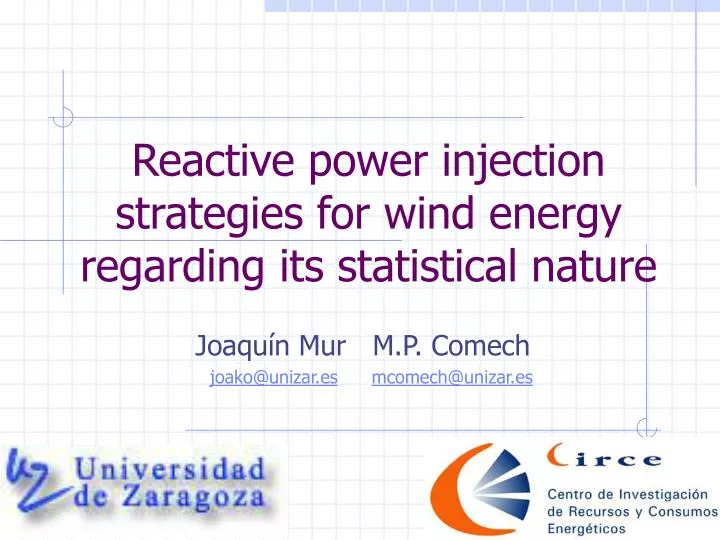 reactive power injection strategies for wind energy regarding its statistical nature