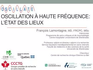oscillation haute fr quence l tat des lieux