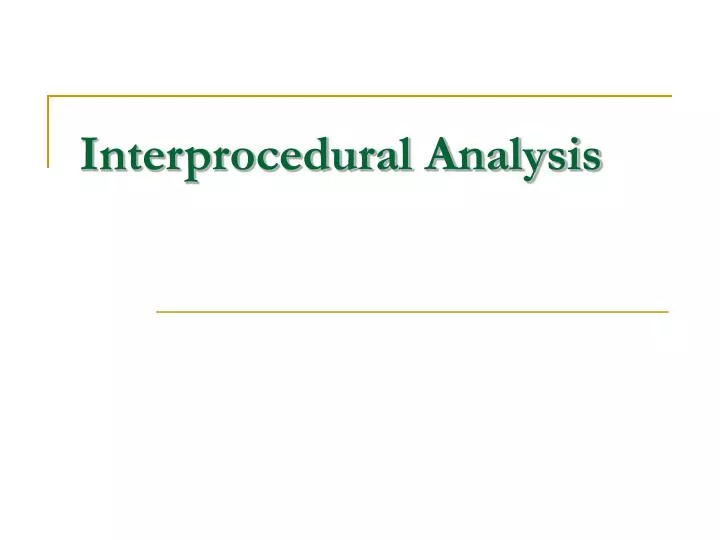 interprocedural analysis