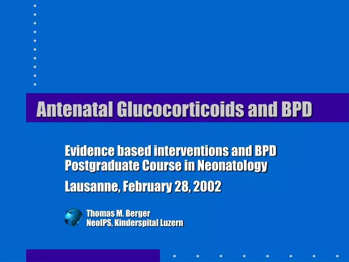 antenatal glucocorticoids and bpd
