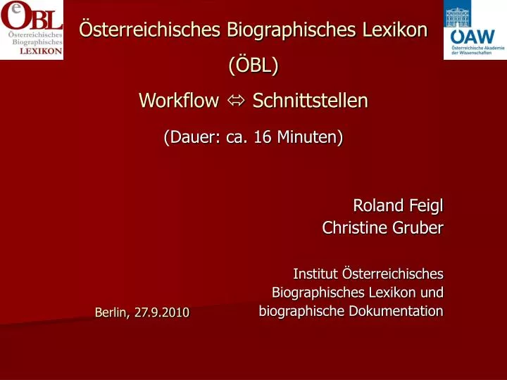 sterreichisches biographisches lexikon bl workflow schnittstellen dauer ca 16 minuten