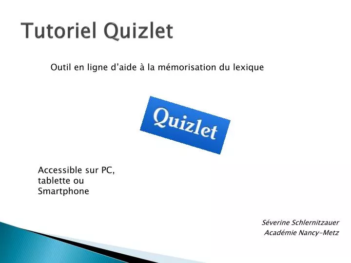 tutoriel quizlet