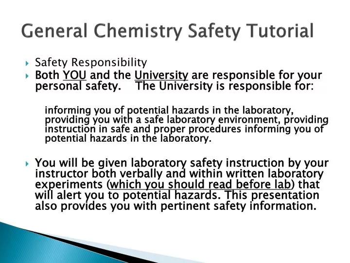 general chemistry safety tutorial